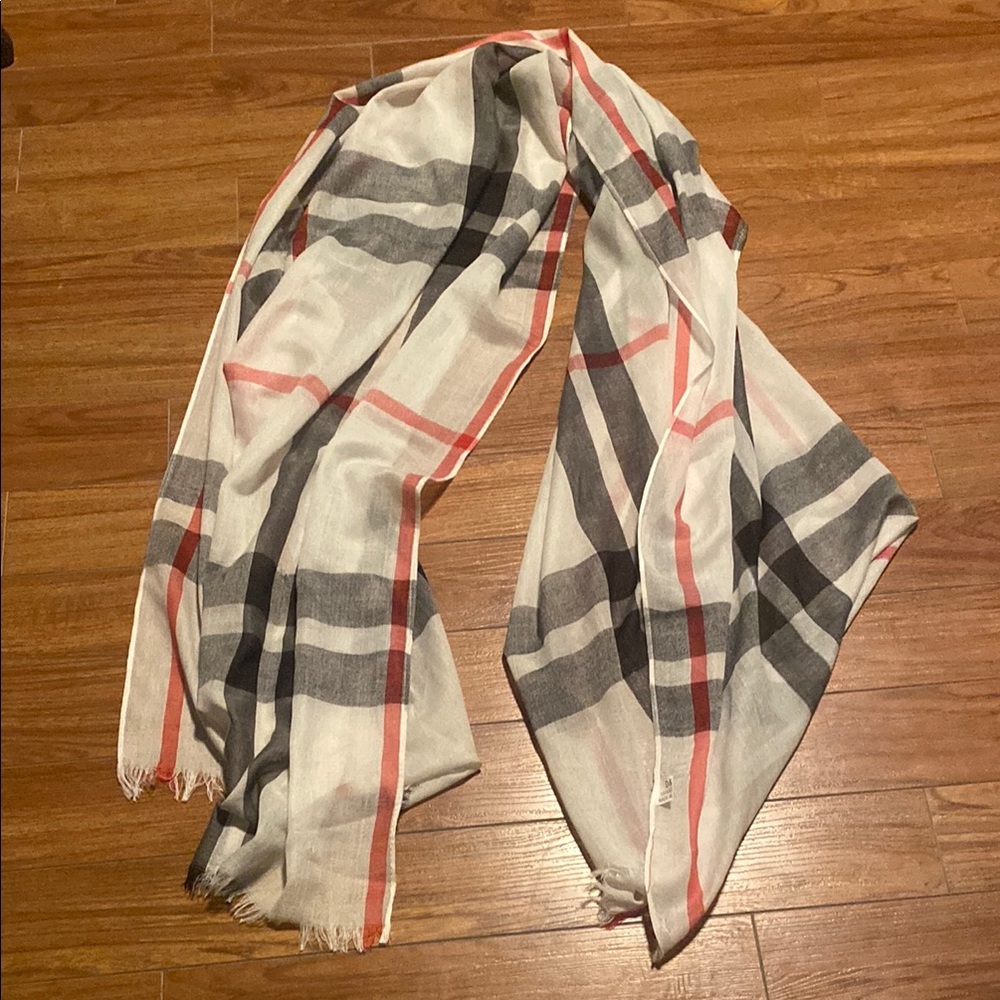 Plaid Scarf with Red and Black Accents